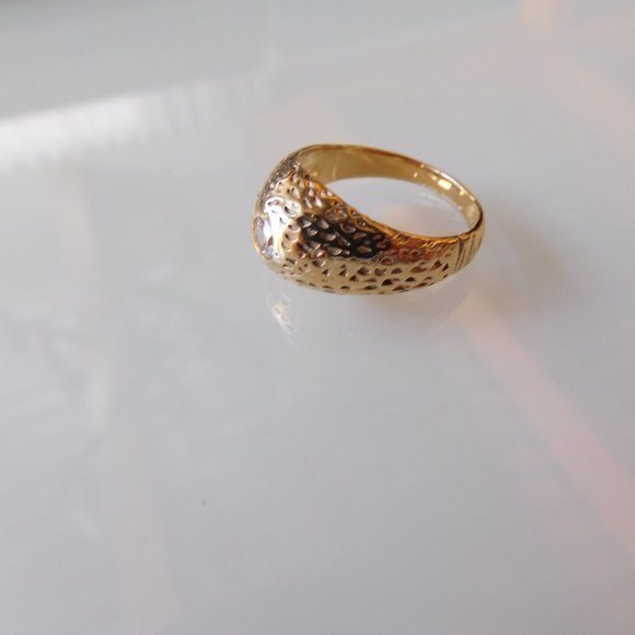 Vintage 1980 Man ring 10K yellow gold GR 9 set with a cubic zirconia - Picture 7 of 9